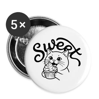 Cupcake - Buttons groß 56 mm (5er Pack) - Weiß - Vorne