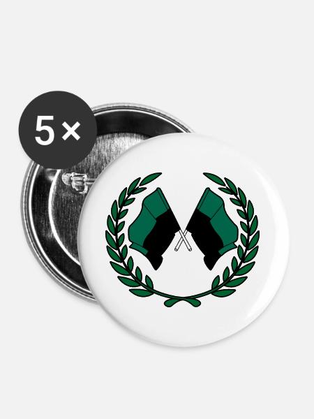 Texel Laurel Flags – Island Pride - Buttons groß 56 mm (5er Pack) - Weiß