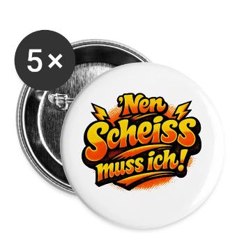 Nen Scheiss Muss Ich retro comic - Buttons groß 56 mm (5er Pack) - Weiß - Vorne