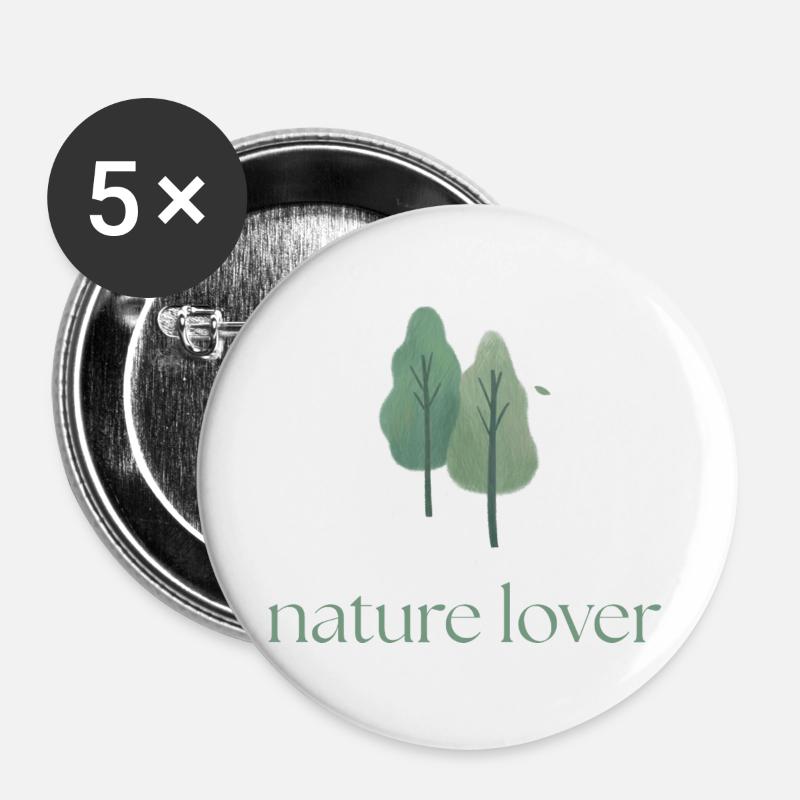 Nature Lover - Buttons large 2.2''/56 mm (5-pack) - white