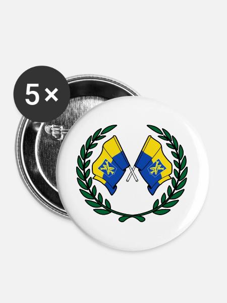 Zandvoort Ehrenkranz - Buttons groß 56 mm (5er Pack) - Weiß