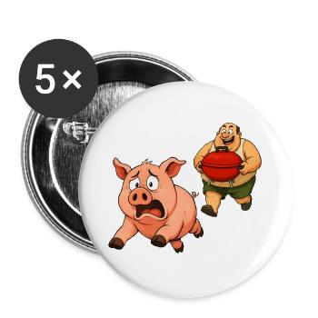 Conception de gril amusante - Lot de 5 grands badges (56 mm) - blanc - Devant