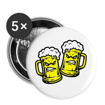 Beer Comic Beer Glass - Buttons large 2.2''/56 mm (5-pack) - white - Front