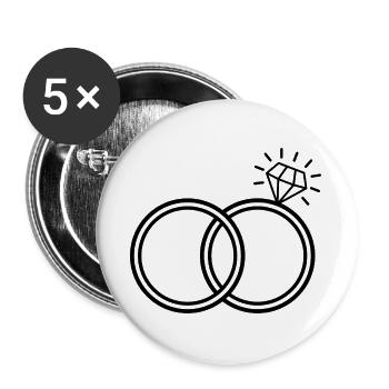 Diamond Ring - Buttons large 2.2''/56 mm (5-pack) - white - Front
