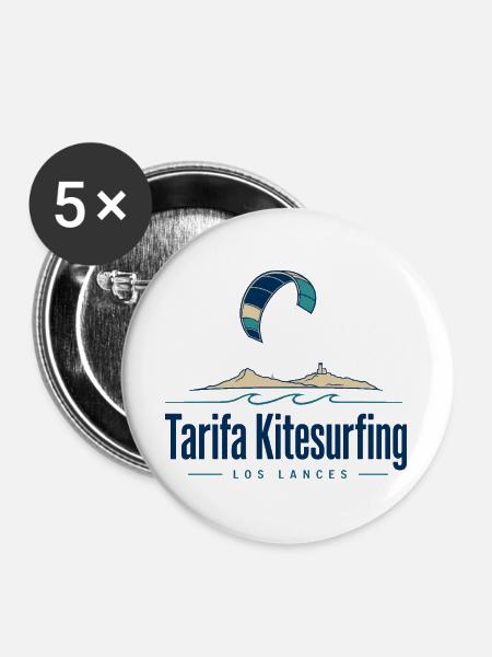 Tarifa Kitesurfing Paragleiter Insel - Buttons groß 56 mm (5er Pack) - Weiß