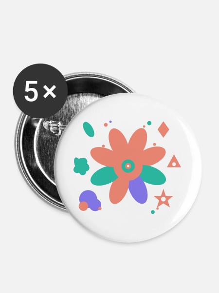 Buntes Design der modernen Kunst - Buttons groß 56 mm (5er Pack) - Weiß