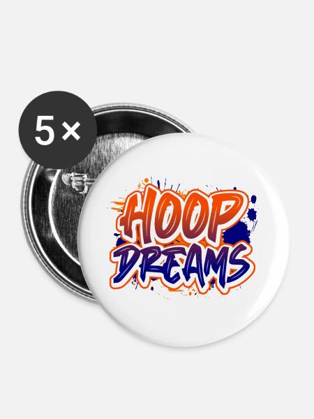 Hoop Dreams Graffiti Splash - Buttons groß 56 mm (5er Pack) - Weiß