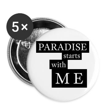 Paradise starts with me - Buttons large 2.2''/56 mm (5-pack) - white - Front