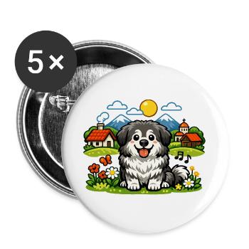 Souvenir de design de voyage en Serbie : vacances dans les Balkans - Lot de 5 grands badges (56 mm) - blanc - Devant