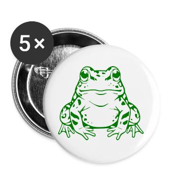 Cadeau du crapaud grenouille verte - Lot de 5 grands badges (56 mm) - blanc - Devant