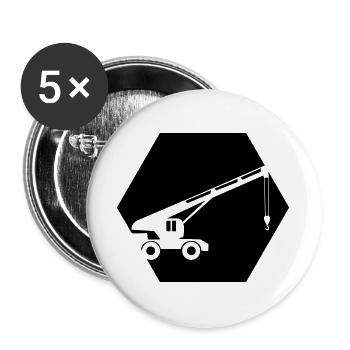 Bagger - Buttons groß 56 mm (5er Pack) - Weiß - Vorne