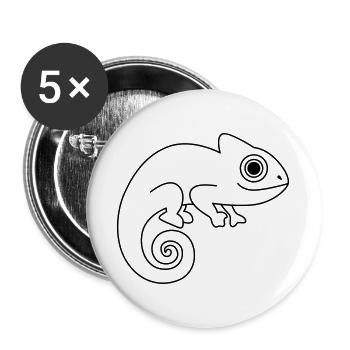caméléon - Lot de 5 grands badges (56 mm) - blanc - Devant