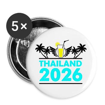 thailand_2026 - Buttons groß 56 mm (5er Pack) - Weiß - Vorne
