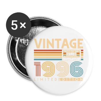 30 Birthday 30 Years 1996 Vintage Born - Buttons large 2.2''/56 mm (5-pack) - white - Front