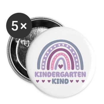 Enfant de la maternelle arc-en-ciel 2024 - Lot de 5 grands badges (56 mm) - blanc - Devant