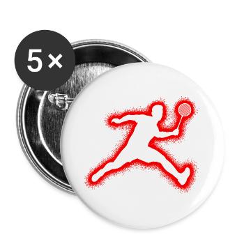 Badminton Players Badminton Men Boys Badminton - Buttons large 2.2''/56 mm (5-pack) - white - Front