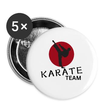 Silhouette Kick Against Red Circle - Buttons large 2.2''/56 mm (5-pack) - white - Front