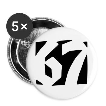 67 Minimal Streetwear Trend Design - Buttons large 2.2''/56 mm (5-pack) - white - Front