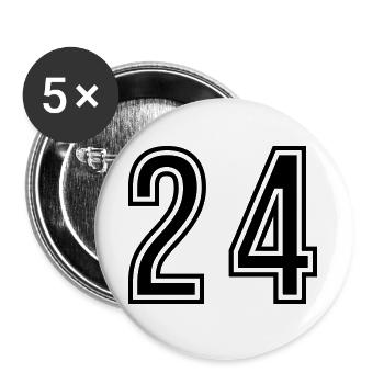 24 Symbole numérique - Lot de 5 grands badges (56 mm) - blanc - Devant