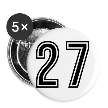 27 Zahl symbol - Buttons groß 56 mm (5er Pack) - Weiß - Vorne