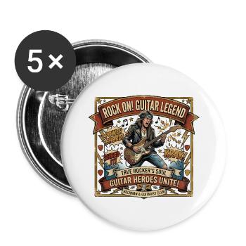 Guitarist Retro Style - Buttons large 2.2''/56 mm (5-pack) - white - Front