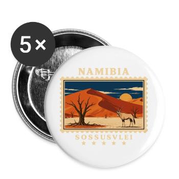 Marque de voyage vintage Namibia Sossusvlei - Lot de 5 grands badges (56 mm) - blanc - Devant