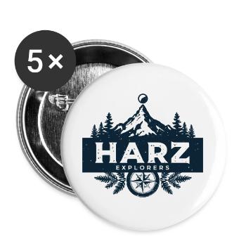 Explorateurs de résine | Insigne de boussole vintage - Lot de 5 grands badges (56 mm) - blanc - Devant