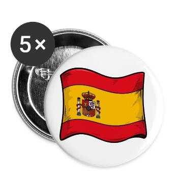 Style de dessin animé du drapeau espagnol - Lot de 5 grands badges (56 mm) - blanc - Devant