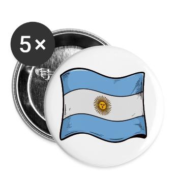 Art du drapeau solaire argentin - Lot de 5 grands badges (56 mm) - blanc - Devant