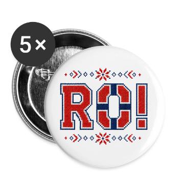 RO! Norvège 2026 Broderie - Lot de 5 grands badges (56 mm) - blanc - Devant