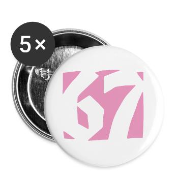 67 Minimal Streetwear Trend Design - Buttons large 2.2''/56 mm (5-pack) - white - Front