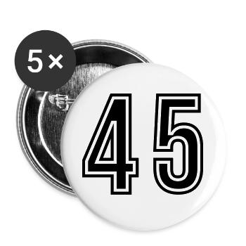 45 Number symbol - Buttons large 2.2''/56 mm (5-pack) - white - Front