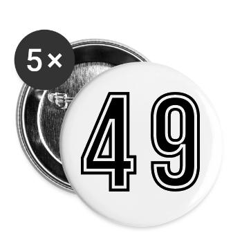 Symbole du chiffre 49 - Lot de 5 grands badges (56 mm) - blanc - Devant