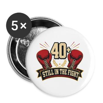 Boxeur après 40 ans - Lot de 5 grands badges (56 mm) - blanc - Devant