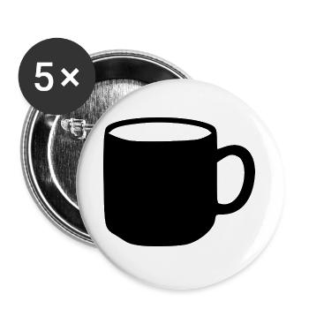Tasse Geschenk  - Buttons groß 56 mm (5er Pack) - Weiß - Vorne