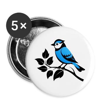 Blaumeisegarten - Buttons groß 56 mm (5er Pack) - Weiß - Vorne