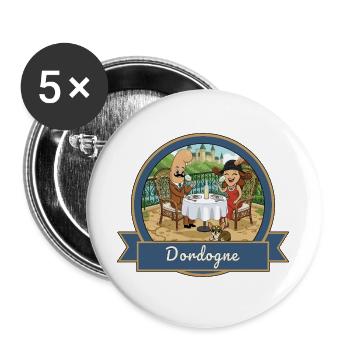 Kek & Ina in Dordogne - Buttons groß 56 mm (5er Pack) - Weiß - Vorne