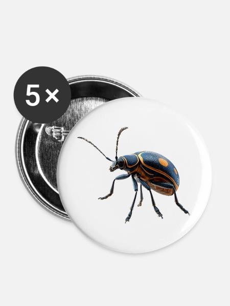 Maikäfer Süßer Hirschkäfer Nashornkäfer Insekten - Buttons groß 56 mm (5er Pack) - Weiß