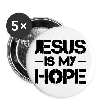 Jesus is my Hope - Buttons large 2.2''/56 mm (5-pack) - white - Front