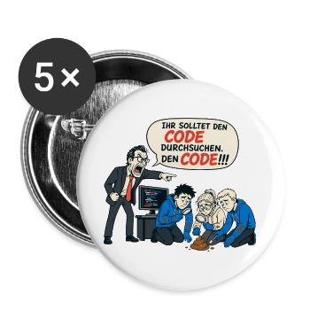 Ihr Solltet Den Code Durchsuchen – IT Humor - Buttons groß 56 mm (5er Pack) - Weiß - Vorne