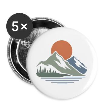 Minimalist Mountain Landscape – Modern Design - Buttons large 2.2''/56 mm (5-pack) - white - Front