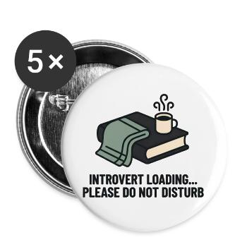 Introvert Loading Cozy Reading Mug - Buttons large 2.2''/56 mm (5-pack) - white - Front