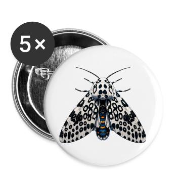 Giant Leopard Moth Hypercompe scribonia Anime - Buttons large 2.2''/56 mm (5-pack) - white - Front