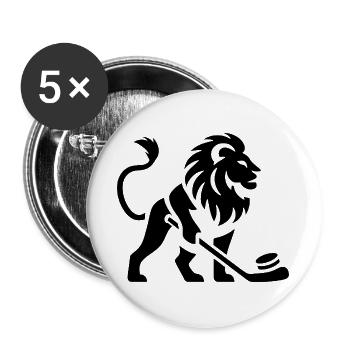 Löwe Eishockey Silhouette - Lot de 5 grands badges (56 mm) - blanc - Devant