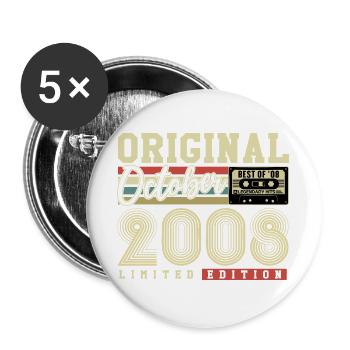Original octobre 2008 – 18e anniversaire Rétro - Lot de 5 grands badges (56 mm) - blanc - Devant