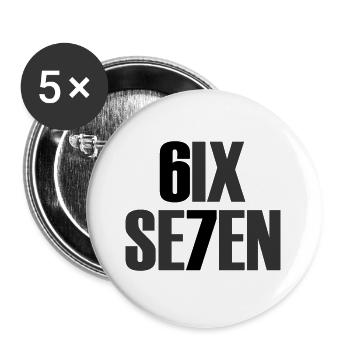 Six Seven - 67 - Meme - Basketball - 6-7 - Buttons groß 56 mm (5er Pack) - Weiß - Vorne