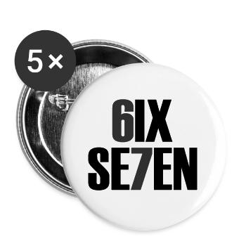 Six Seven - 67 - Meme - Basketball - 6-7 - Buttons groß 56 mm (5er Pack) - Weiß - Vorne