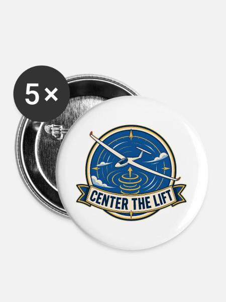 CENTER THE LIFT - Buttons groß 56 mm (5er Pack) - Weiß