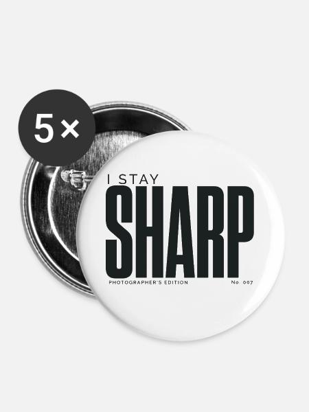 Ich bleibe wachsam | Fotografenausgabe - Buttons groß 56 mm (5er Pack) - Weiß