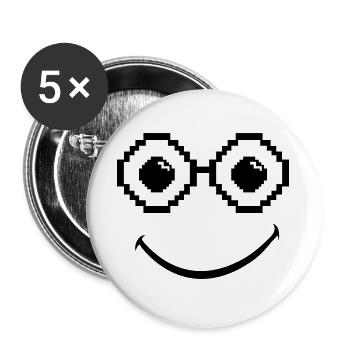 Pixelaugen im Schwarzweiß-Retrostil - Buttons groß 56 mm (5er Pack) - Weiß - Vorne